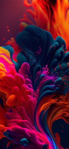 an iphone screen with colorful paint on it