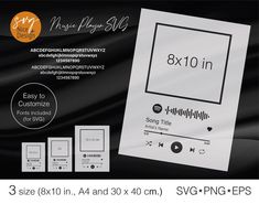 an advertisement for a music player with the text 8x10 in front of it