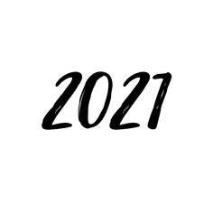 the word 2021 written in black ink on a white background