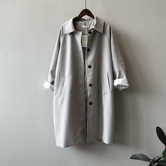 F00253040-104 Spring Trench Coat, Casual Trench Coat, Classic Trench Coat, Korean Casual, Trench Coats Women, Casual Coat, Trench Coats, Casual Fits, Light Beige