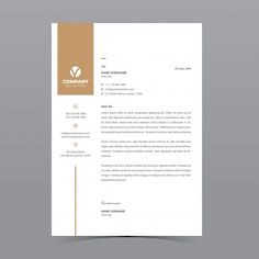 a letterhead for a company with an orange and brown stripe on the bottom corner