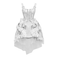 Get trendy with [Blood Supply] Madhouse Distressed Dress Set - Dresses available at Peiliee Shop. Grab yours for $49 today! Distressed White Dress, Distressed Dress, Strap Skirt, Tank Dresses, Punk Dress, Inspired Aesthetic, Gothic Vintage, Printed Halter Dress, Vintage Punk