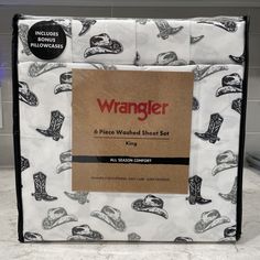 the wrangler bedding set is on display