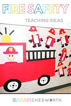 a fire truck painted on the side of a wall with words that say, teaching ideas