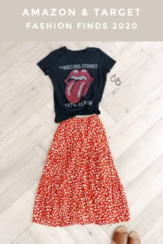 Graphic Tee And Long Skirt, Long Skirt And Tshirt Outfits, Summer Outfit Comfy, Target Clothing, Job Outfits, Summer Date Night Outfit, Summer Date Night, Mommy Outfits