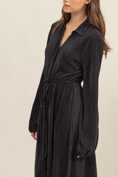 Ribbed button down maxi dress with tie belt Chic Belted Button-up Maxi Dress, Spring Belted Button-up Maxi Dress, Bohemian Belted V-neck Maxi Dress, Black Button-up Maxi Dress For Daywear, Button Down Maxi Dress, Kenzie Dress, Luxury Belted Button-up Shirt Dress, Chic Shack, Sweet Grace