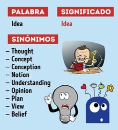 an image of a cartoon character with the words idea and significdad in spanish