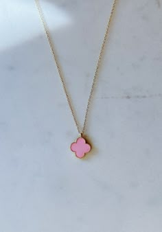 24k gold-plated enamel clover charm on a 14k gold-plated or 14k gold-filled chain. Necklaces are 16 inches in length with a 2 inch extender chain. Preppy Clover Necklace, Preppy Gold Jewelry, Preppy Necklaces, Surf Jewelry, Lucky Charm Necklace, Preppy Jewelry, Cheap Necklaces, Clover Charm, Jewelry Accessories Ideas