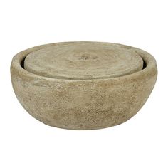 a stone bowl is shown on a white background