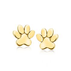 Ross-Simons - 14kt Yellow Gold Petite Animal Paw Stud Earrings. Show some love to our four-legged friends with these adorable animal paw studs, handcrafted in polished 14kt yellow gold. Nicely priced and a great gift idea for the animal lover in your life. You'll also adore their petite size - perfect for a stylish minimalist look! Post/clutch, 14kt yellow gold petite animal paw stud earrings. Essential Jewelry, Jewelry Presentation, Jewelry Styles, Side Stone Engagement Ring, Animal Earrings, Jewelry Essentials, Fine Jewellery Earrings, Petite Size, 14kt Gold