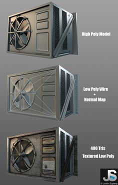 three different types of air conditioners are shown in this graphic above them is the same type of duct ventilator