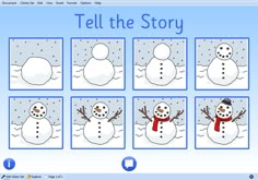 a screen shot of a snowman with six different images in the same frame, which are