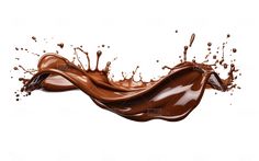 chocolate splashing on white background