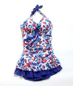 Women Strawberry Swim Dress, Vintage Strawberry Print Halter Swimsuit, Strawberry SwimsuitMaterial:polysterStyle:sweetFeatures:strawberryColor:blueSize(cm):M,L,XL ,2XL 1inch=2.54cmM:bust:70ABC,recommended weight:40kg-50kg<p>L:bust:75ABC,recommended weight:50kg-57kg</p><br/><p>XL:bust:80ABC，recommended weight:57kg-64kg</p><br/><p>2XL:bust:80C90AB，recommended weight:65kg-70kg</p><br/><p>Note:Due to different measurement methods,there will Summer Strawberry Print Swimwear, Spring Strawberry Print Swimwear, Fitted Cherry Print Swimwear For Spring, Strawberry Print Swimwear For Spring Beach, Spring Strawberry Print Swimwear For Beach, Fitted Strawberry Print Swimwear For Poolside, Summer Strawberry Print Swimwear For Beach Season, Strawberry Print Swimwear For Summer Beach, Fitted Strawberry Print Swimwear For Beach