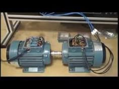 two electric motors sitting next to each other