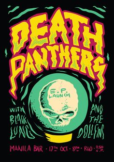 Death Panthers Poster on Behance Gig Posters Design, Psy Art, Horror Posters, Halloween Poster, Rock Posters, Gig Posters, Band Posters, Event Poster, Concert Posters