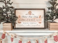 Gingerbread Baking Company Sign | Farmhouse Christmas Decor Gingerbread Baking, Family Birthday Board, Christmas Frame, Cookie Company, Baking Company, Wire Hanger, Etsy Christmas, Handmade Christmas Decorations, Birthday Board