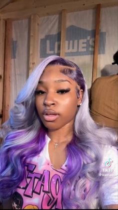 Vacay Hairstyles, Acc Facebook, Coloured Wigs, Hair For Dark Skin, Colored Hairstyles, Cute Wigs, Colored Weave, Purple And Brown