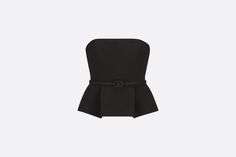 Peplum Bustier, Micro Bags, Dior Fashion, Mid Length Skirts, Fitted Silhouette, Accessories For Women, Black Wool, Mid Length