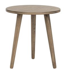 a wooden table with two legs and a small round top on an isolated white background