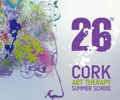 the poster for corkk art therapy summer school shows an image of a woman's head with flowers in her hair