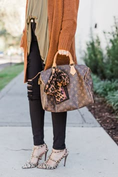 Valentino Rockstud Heels, Rust Cardigan, Rockstud Heels, Rust Sweater, Louis Vuitton Shoes Heels