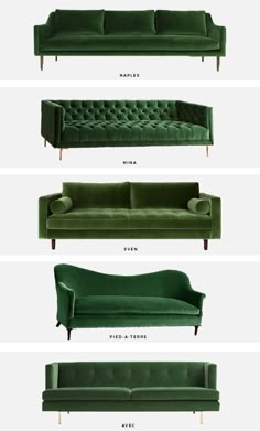 the different types of green velvet sofas