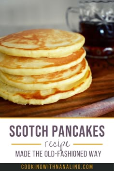 stack of pancakes Scotch Pancakes Recipe, Desert Pancakes, Potato Bread Recipe Homemade, Healthy Sweet Potato Bread, Scottish Pancakes, Sweet Potato Bread Recipe, Pikelet Recipe, Potato Bread Recipe, Ginger Beer Recipe