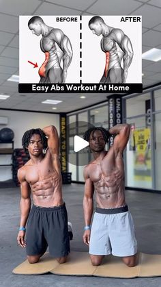 two men standing on yoga mats with their arms and legs showing how to do the same exercises