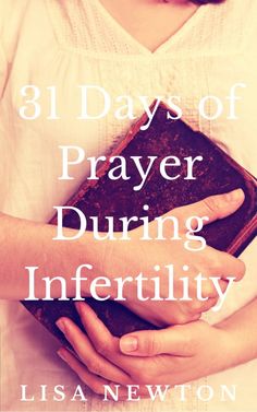 a woman holding a book with the title 8 days of prayer during inferility