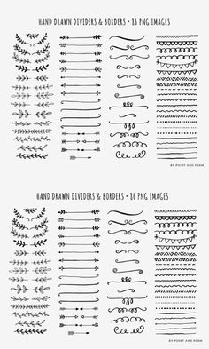 hand drawn dividers and borders for photoshopped with the text'hand drawn dividers & borders '