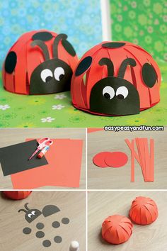 the paper ladybug craft is ready to be made