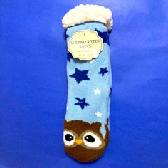 Brand New Warm, Comfy, Fuzzy, Non-Slip Sherpa Socks With Owls! Cuteness Overload! Blue! Cottagecore Apron, Football Player Costume, Dog Perfume, Fendi Bracelet, Fit Scrubs, I Fancy You, Womens Sherpa, Wrap Romper, Jamberry Nail Wraps