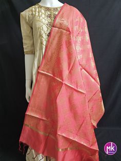 Banarasi Silk Dark Peach color Dupatta with floral weaving - MK Fashionkart Fabric  Saree : Banarasi Silk  Length : 2.25 meter Color     : Dark Peach Washing instructions : Dry wash only. Note :  10% Colors may vary slightly due to lighting. If you are interested in purchasing this item and have any questions about this item, please feel free to send us a message. SHIPPING : Ready to ship in 1 business day. This item will be shipped from The United States. Elegant Pink Sets For Puja, Transitional Orange Raw Silk Dupatta, Traditional Peach Saree For Navratri, Transitional Semi-stitched Orange Dupatta, Elegant Pink Anarkali Set For Traditional Ceremonies, Transitional Orange Semi-stitched Dupatta, Pink Art Silk Unstitched Suit With Dupatta, Peach Raw Silk Traditional Wear With Zari Work, Traditional Pink Jamawar Churidar