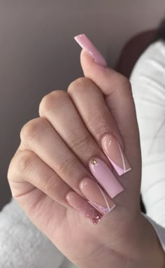 Ombre Acrylic Nails, School Nails, Classy Acrylic Nails, Short Square Acrylic Nails, Long Acrylic Nails Coffin, Acrylic Nails Coffin Pink, Long Square Acrylic Nails, Bling Acrylic Nails, Acrylic Nails Coffin Short