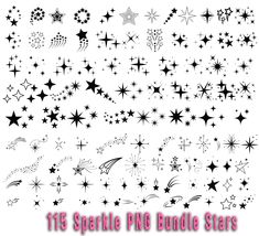 stars and sparkles on white background with text that reads, star sprinkle png