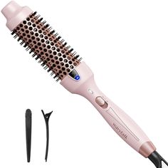 PRICES MAY VARY. Create Blowout Look & Natural Curls - Wavytalk 1.5 inch thermal brush with a ceramic barrel distributes heat evenly for medium to loose curls. It's not a blow dryer and hot-air brush, itcould not blow air. You can achieve great volume and gives blowout look. It's recommended for medium-length hair, not recommended for very short hair. After use, you can achieve natural and voluminous romantic curls. Negative Ion Funtion - Equipped with negative ion function, our heated round bru Heated Round Brush, Blowout Look, Thermal Brush, Short Hair Up, Purple Shampoo And Conditioner, Curling Brush, Hair Care Tools, Long Lasting Curls, Round Brush