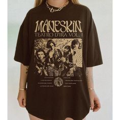 Maneskin Vintage Groupe De Rock Maneskin Album T-shirt