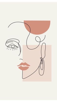 a woman's face with lines and shapes