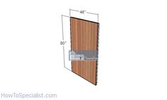 a drawing of a wooden door with measurements for the bottom panel and side panels on it