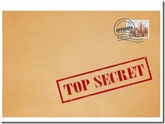 an envelope with the word top secret printed on it and a stamp that reads'top secret '