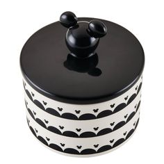 mickey mouse black and white cookie tin with lid