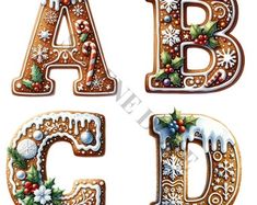 the letters are decorated with christmas decorations