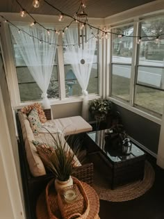 Home Tour, 1000 sq ft Enclosed Porch Ideas Small Cozy, Narrow Sunroom Ideas, Tiny Sunroom, Indoor Sunroom, Window Porch