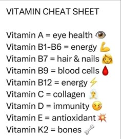 Vitamin Cheat Sheet, Vitamin Chart, Vitamins For Energy, Food Health Benefits, Health Vitamins, Home Health Remedies, Health And Fitness Articles, Herbs For Health, Fitness Articles