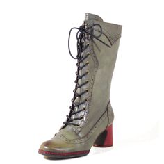 BE the beauty and the beast with these vintage inspired boots. Step in history with these vintage, retro inspired lace up GASTON boots, originally designed for high society women. Upper: Faux Leather Leather lining Zip closure Heel Height: 2" Block Heel Fits 13" - 17" circumference Victorian Boots Women, Knee High Lace Up Boots, High Lace Up Boots, Heels Unique, Granny Boots, Victorian Boots, The Beauty And The Beast, Boots Vintage, Peep Toe Shoes