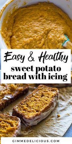 easy and healthy sweet potato bread with icing is the perfect side dish for any meal