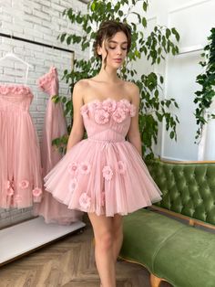 Blushed Rose Mini Dress - Teuta Matoshi Teuta Matoshi, Bridesmaid Saree, Straight Across Neckline, Mini Homecoming Dresses, Tulle Homecoming Dress, Pink Homecoming Dress, Alyce Paris, Party Kleidung, Paris Dresses