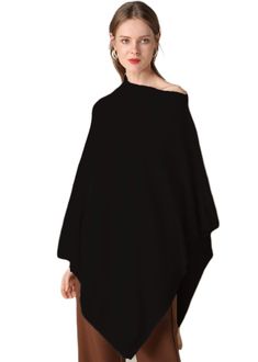 PRICES MAY VARY. 9.9%cashmere 49.9% wool 25.9%Chinlon 14.3% viscose The generous black pashmina shawls and wraps to keep you warm, great alternative womens winter shawls and wraps to coat or jacket. Comfortable and cozy to wear over your shoulders 【Material】This poncho wrap is knitted with luxurious, super soft cashmere wool blend material and close to the skin, comfortable, lightweight poncho sweater women that gives warmth without the weight.pashmina shawls and wraps for women in winter spring Winter Shawls And Wraps, Black Pashmina, Winter Shawls, Open Front Poncho, Fleece Poncho, Wraps And Shawls, Sweater With Buttons, Fall Sweater Dress, Womens Poncho