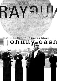 an advertisement for the movie ray aliya featuring johnny cash and other men in suits